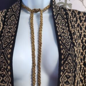 Braided Gold Lariat Tie Necklace